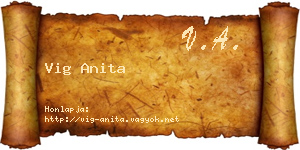 Vig Anita névjegykártya